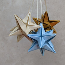 Load image into Gallery viewer, Metallic Origami Star Christmas Tree Bauble - Paper decorations - Origami Blooms
