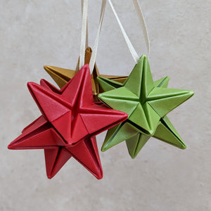 Origami Star Christmas Tree Bauble - Paper decorations - Origami Blooms