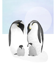 Penguin Family print - Illustrator Kate - Penguin lovers