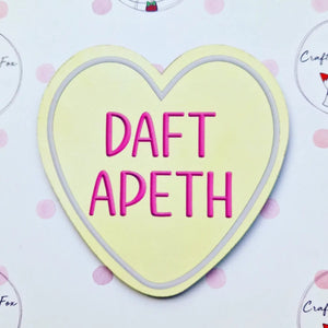 Yorkshire Sayings heart shaped coaster - Daft Apeth - The Crafty Little Fox