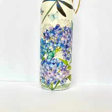 Load image into Gallery viewer, Decoupaged Bottle - Hydrangea and Dragonfly Design - The Upcycled Shop
