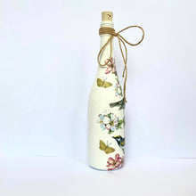Load image into Gallery viewer, Decoupaged Bottle - Birds and Blossom Design - The Upcycled Shop
