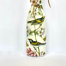 Load image into Gallery viewer, Decoupaged Bottle - Birds and Blossom Design - The Upcycled Shop
