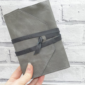 Leather covered notebook - Shadow Crafts - recycled Leather - stationery lovers