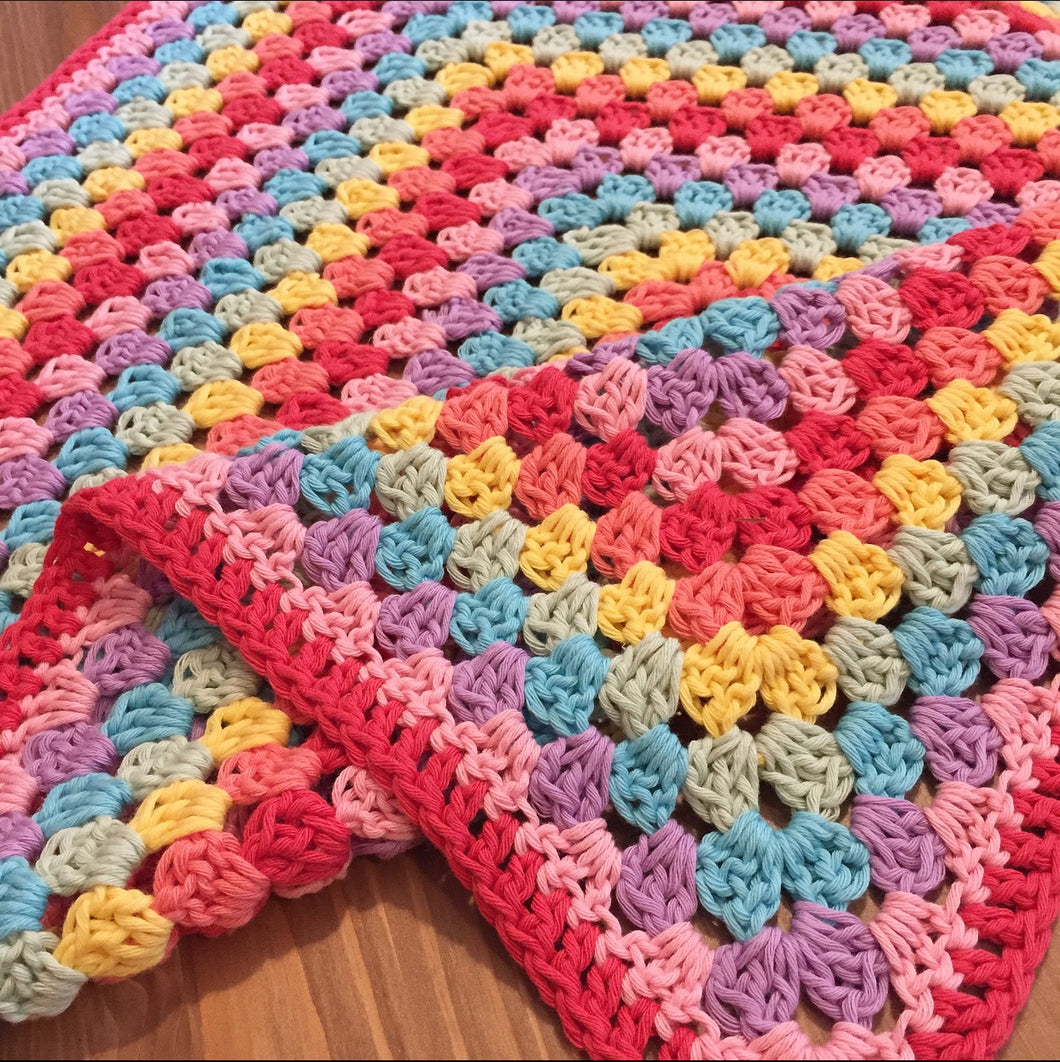 Rainbow Coloured Granny Square Blanket - Granny Blanket/Throw - Robins and Rainbows