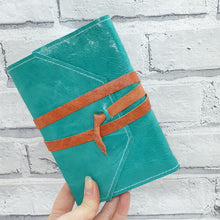 Load image into Gallery viewer, Leather covered notebook - Shadow Crafts - recycled Leather - stationery lovers
