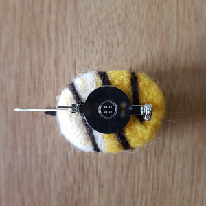 Bee - Needle Felted Brooch - Useless Buttons