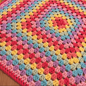 Rainbow Coloured Granny Square Blanket - Granny Blanket/Throw - Robins and Rainbows