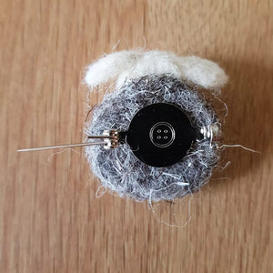 Herdwick Sheep - Needle Felted Brooch - Useless Buttons