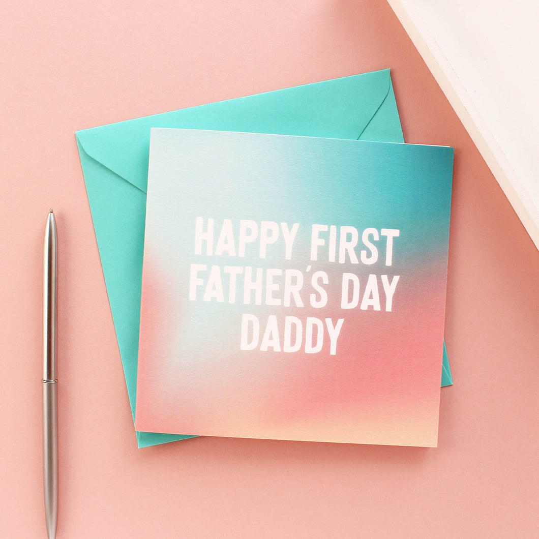 Happy First Fathers Day Daddy - Greetings Card - Purple Tree Designs