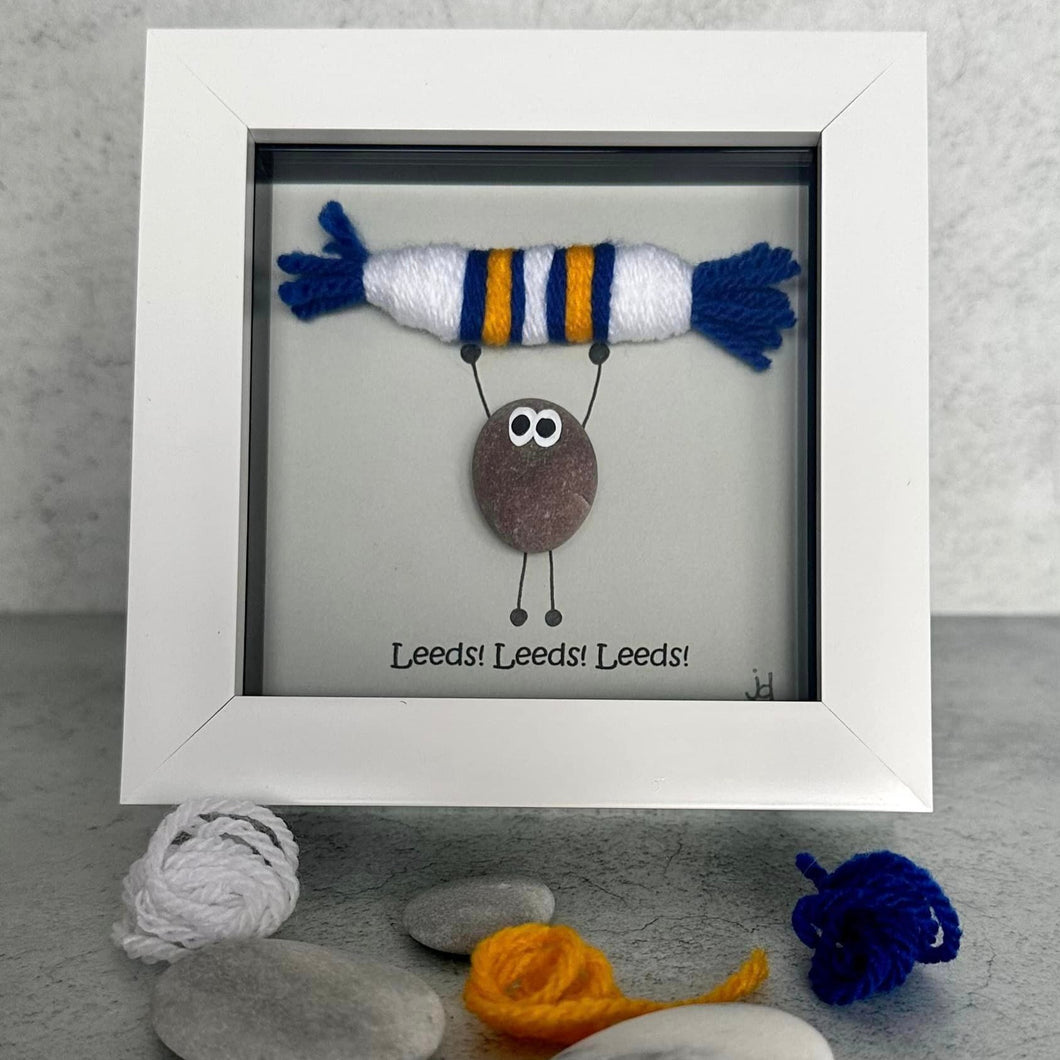 Leeds United Pebble Art Frame - Leeds! Leeds! Leeds! - Pebbled19 - Football Fans