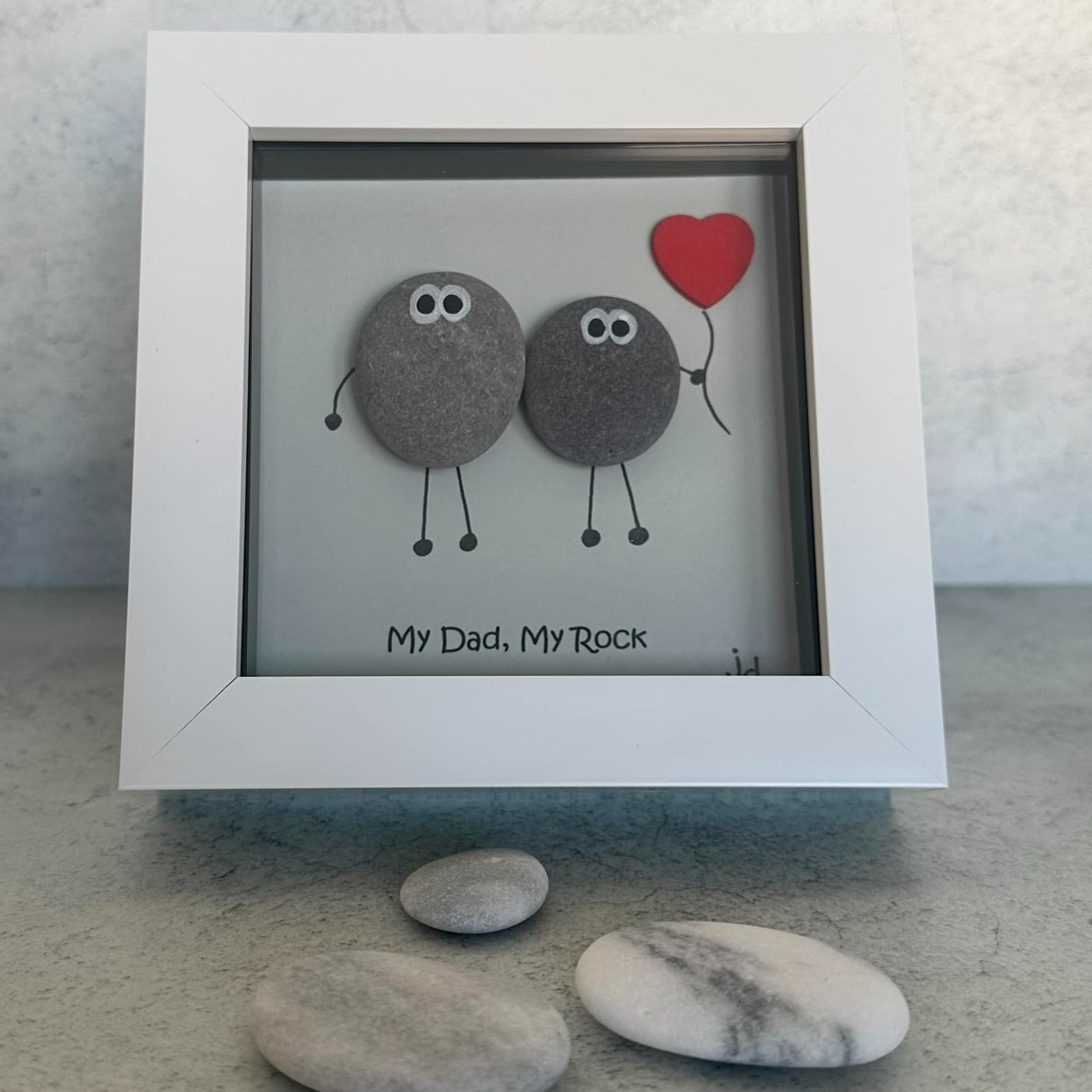 Dad Rocks Pebbles My Dad, My Rock - Pebble Art Frame - Pebbled19 – Our Handmade Collective