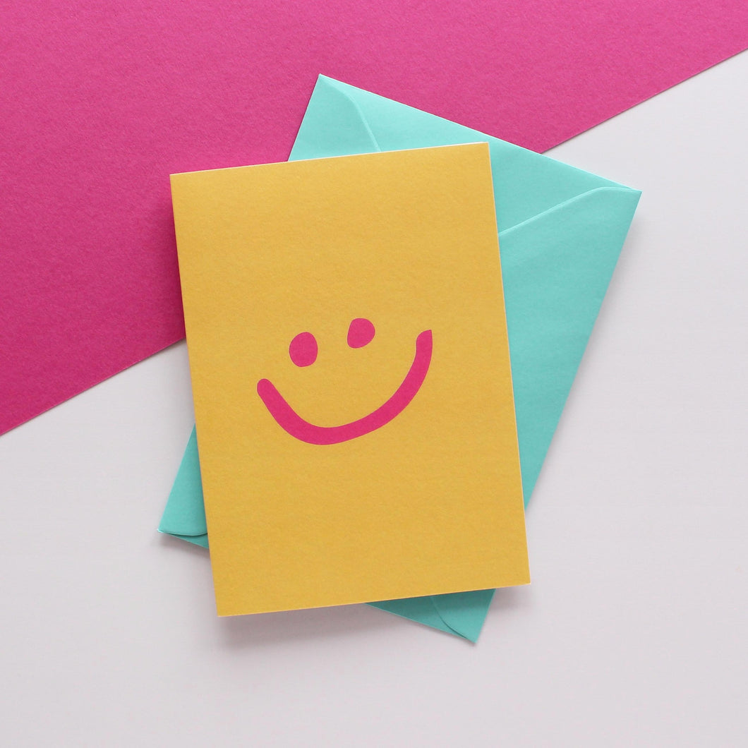 Smiley Face Greetings Card - Purple Tree Designs - Hello / Congratulations