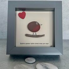 Load image into Gallery viewer, Robins Appear when Loved Ones are near - Pebble Art Frame (Small) - Pebbled19
