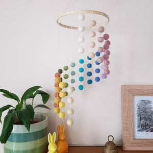 Spring time Cascading Felt Ball Mobile - Useless Buttons