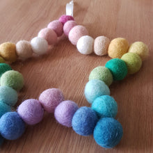 Load image into Gallery viewer, Pastel Rainbow Star - Felt Ball Hanging Decoration - Useless Buttons
