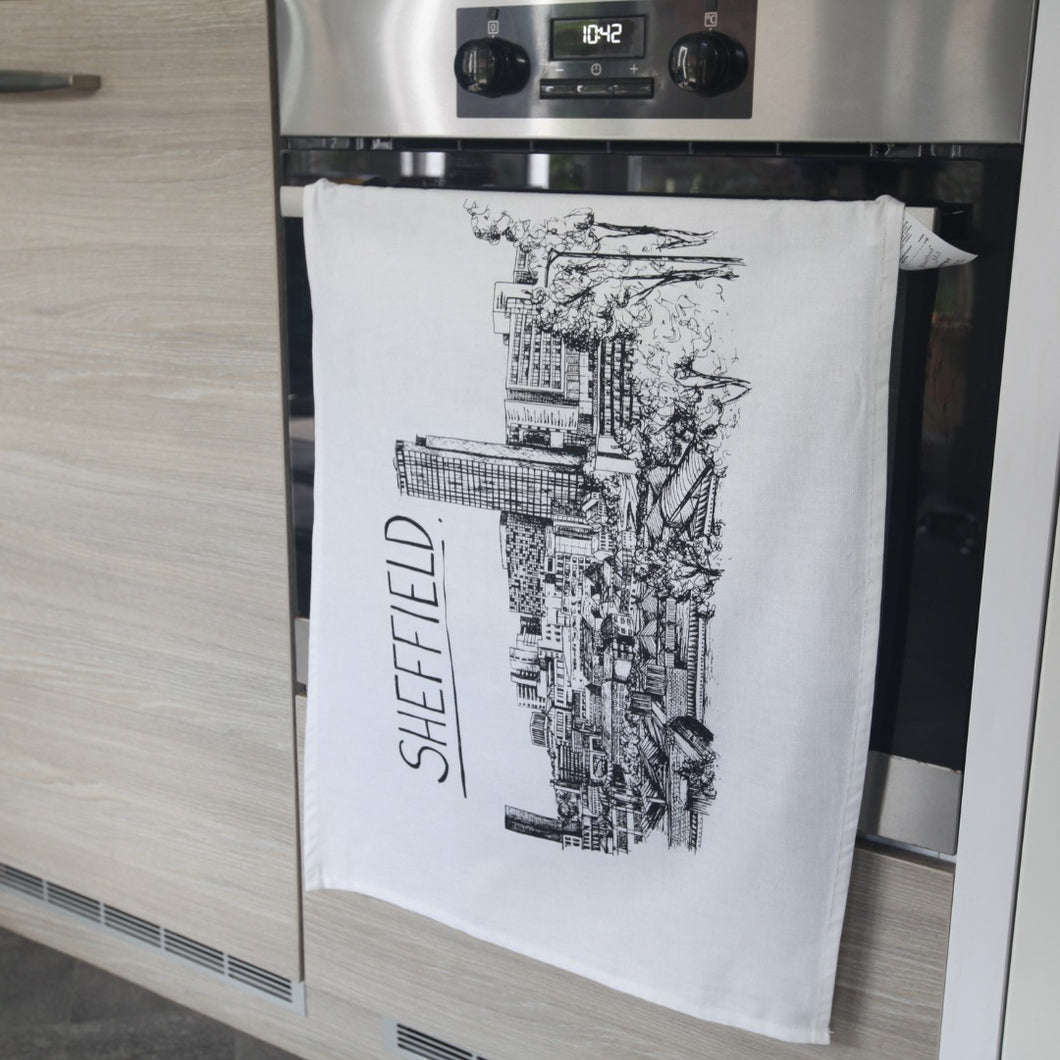 Sheffield Skyline Tea Towel - Christopher Walster