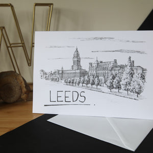 Leeds Skyline Greetings Card - Christopher Walster