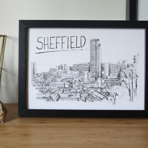 Sheffield Skyline Art Print - A4 size - Christopher Walster