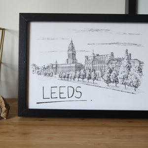 Leeds Skyline Art Print - A3 size - Christopher Walster