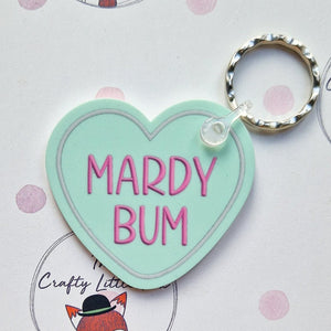 Yorkshire Sayings Heart Shaped Keyrings - Lots of sayings to choose - The Crafty Little Fox