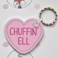 Load image into Gallery viewer, Yorkshire Sayings Heart Shaped Keyrings - Lots of sayings to choose - The Crafty Little Fox
