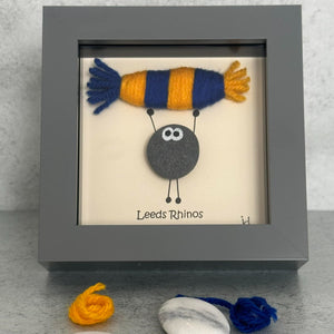 Leeds Rhinos Pebble Art Frame - Pebbled19 - Rugby Fans