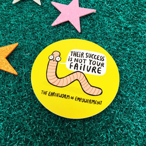 Earthworm of Empowerment Sticker - Katie Abey - Motivation gift - stationary