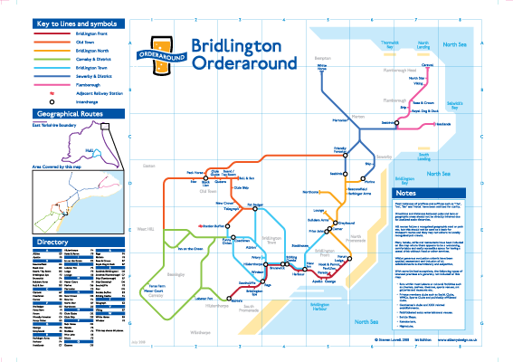 Order Around Pub Map Poster - Bridlington Edition - London Underground style Poster - Pub Map
