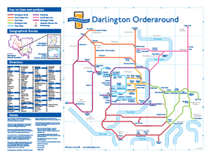 Order Around Pub Map Poster - Darlington Edition - London Underground style Poster - Pub Map York