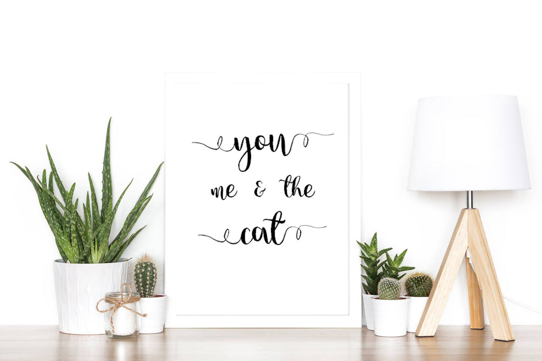 You me and the Cat - A4 print - I Heart Henry - Cat lovers