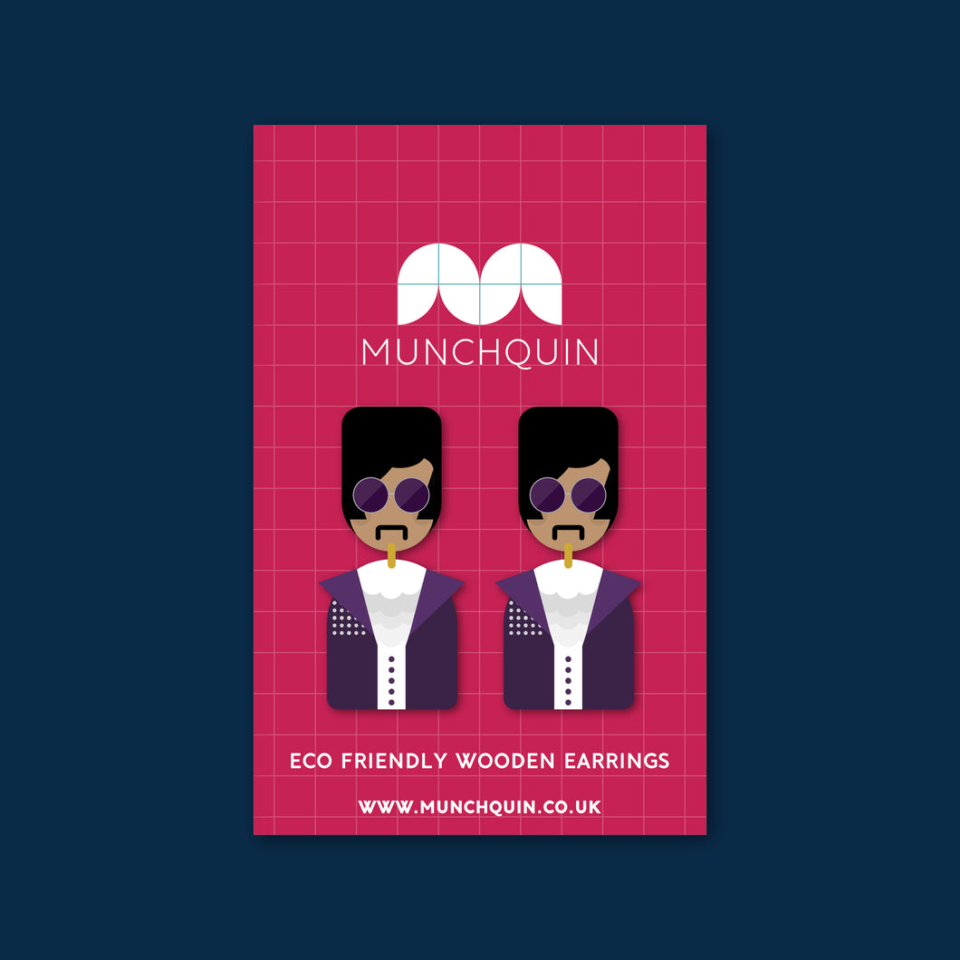Wooden Drop Earrings - Prince - Munchquin