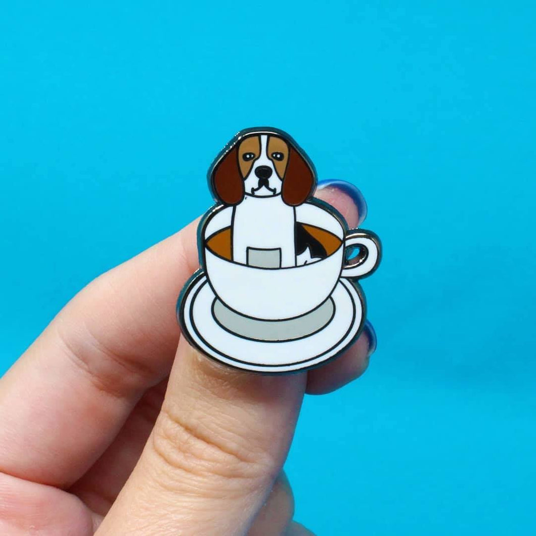 Teagle - Beagle tea pin - Enamel Pin - Innabox - puns