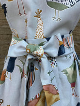 Load image into Gallery viewer, Chickens pattern grey cotton Apron- Kitsch-ina - Retro style pinny
