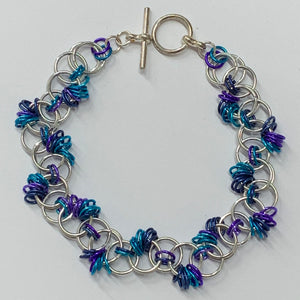 Chain-Maille bracelets - unusual jewellery - colourful bracelets - Indigo Plum Creations
