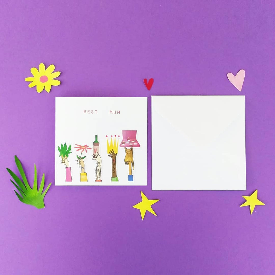 Best Mum - Greetings Card - Mothers Day - Illustrator Kate