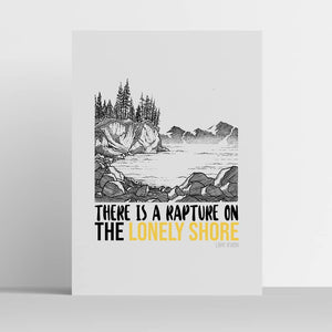 There is a Rapture on the lonely shore A4 Print - _Lord Byron - MountainManDraws