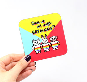 Can't we just all get along? coaster - Innabox - Animal lovers