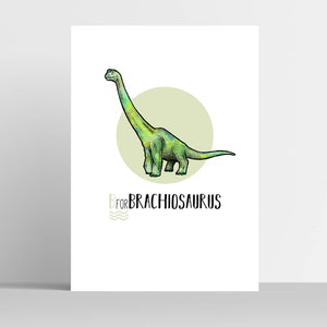 B is for Brachiosaurus - A4 Print - MountainManDraws