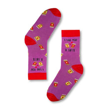 Load image into Gallery viewer, I Like You a Latte - Ladies socks - Urban Eccentric - Pun Socks
