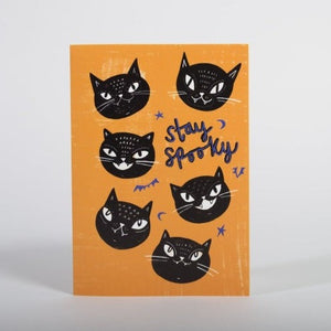 Halloween Cards - Trick or Treating - Cats Bats Pumpkins - Jenna Lee Alldread