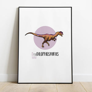 D is for Dilphasaurus - A4 Print - MountainManDraws