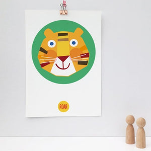 Wild Cats A4 Print - Lion, Tiger, Leopard - Emily Spikings