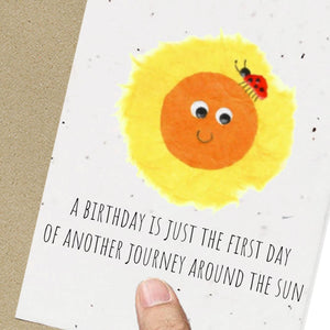 Wildflower Seed Plantable Greetings Card - A birthday is the first day of another journey around the sun - Eco Friendly Cards