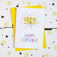 Load image into Gallery viewer, Confetti Birthday Card - Age 90 - Altered Chic
