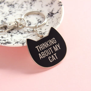 Thinking about my cat/cats keyring - cat lovers - Purple Tree Designs - key ring