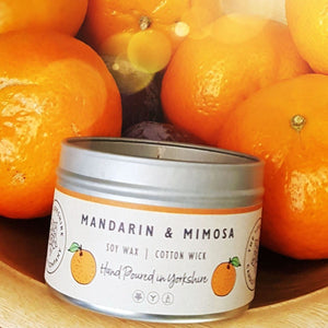 Candle - Mandarin and Mimosa - hand poured soy wax candles - The Yorkshire Candle Company Ltd