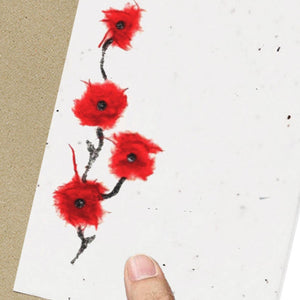 Wildflower Seed Plantable Greetings Card - Poppies - Eco Friendly Cards