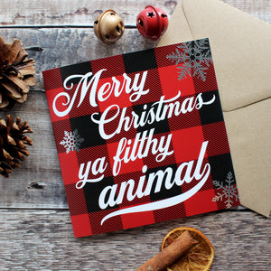 Merry Christmas You Filthy Animal Christmas Card - Home Alone inspired Christmas card - Purple Tree Designs
