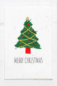Wildflower Seed Plantable Greetings Card - Merry Christmas - Eco Friendly Cards